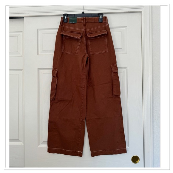 Women’s Mid-Rise Cargo Baggy Wide Leg Utility Jeans Wild Fable - Picture 4 of 5